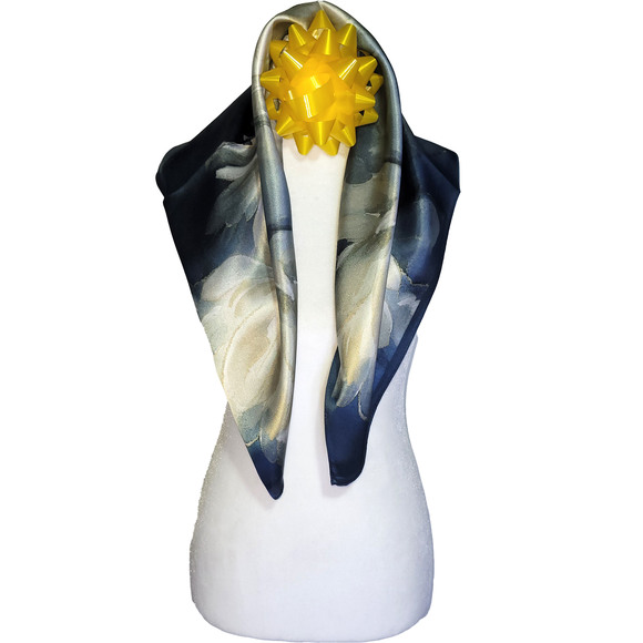 NWT Genuine 100% Mulberry Silk Satin Scarf 25"x25" Medium Square Shawl Wrap 5739 - Picture 5 of 7